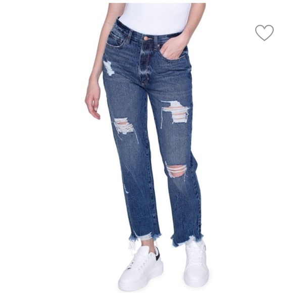 Blue Revival Denim - BLUE REVIVAL• Women’s High Rise Distressed Boyfriend Jeans 25(2) NWT